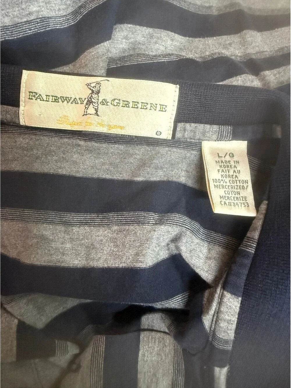 Fairway & Greene Shepherd's Hollow Striped Polo Shirt Large